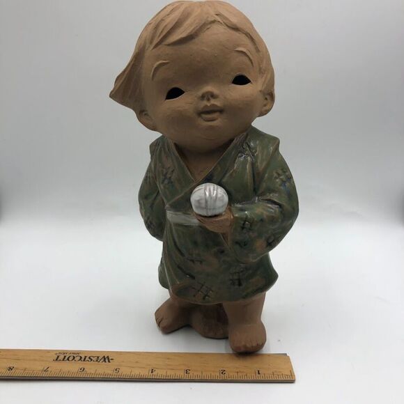 Vintage Terracotta Japanese Red Clay Pottery Figurine Sculpture Collectible Art - Picture 13 of 13